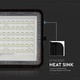 V-Tac 15W Solar flomlys LED - Svart, inkl. solcelle, fjernkontroll, innebygd batteri, IP65