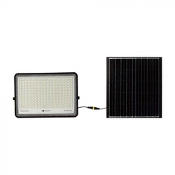  V-Tac 240W Solar flomlys LED - Svart, inkl. solcelle, fjernkontroll, innebygd batteri, IP65