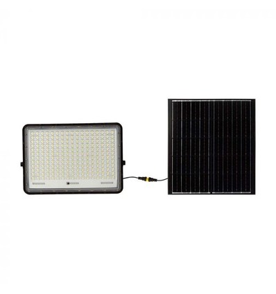 30W Solcelle lyskaster LED - IP65, sort, inkl. solcelle, fjernkontroll, innebygd batteri