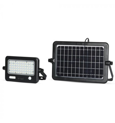 V-Tac 10W LED Solar flomlys - Svart, inkl. solcelle, sensor, IP65