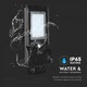 V-Tac 15W Solar gatelampe LED - Sort, inkl. solcelle, sensor, IP65