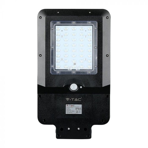 V-Tac 15W Solar gatelampe LED - Sort, inkl. solcelle, sensor, IP65