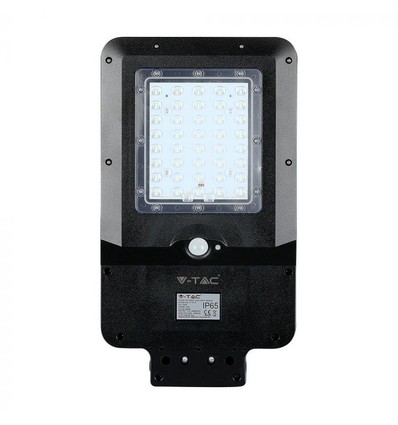 V-Tac 15W Solar gatelampe LED - Sort, inkl. solcelle, sensor, IP65