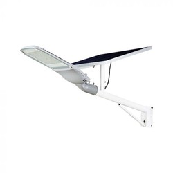 Solcellelamper V-Tac 50W Solar gatelampe LED - Hvit, inkl. solcell, fjernkontroll, IP65