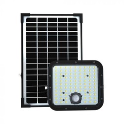  V-Tac 30W Solar flomlys LED - Svart, inkl. solcelle, fjernkontroll, innebygd batteri, IP65