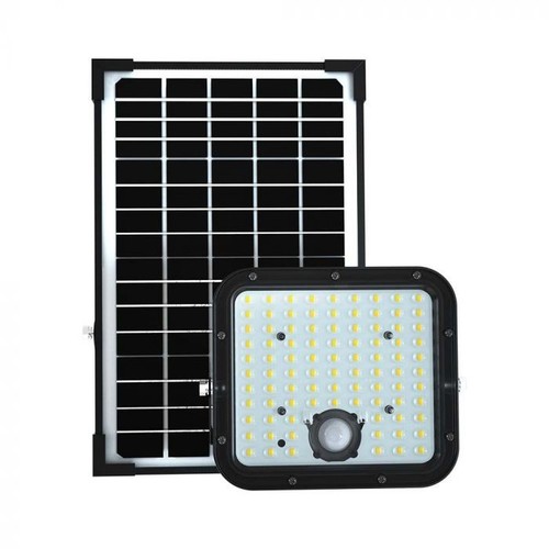 30W Solcelle lyskaster LED - IP65, Sort, inkl. solcelle, fjernkontroll, innebygd batteri
