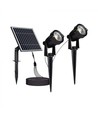 V-Tac 2x1.2W Solar hagelamper LED - Sort, med spyd, IP65