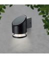 1W Vegglampe LED - IP54, rund, sort, solcelle
