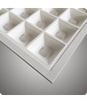 60x60 LED-panel Gitter, 36W - Høyde:35mm, 110lm/w, UGR16, RA90, Philips-driver, flicker free, hvit kant