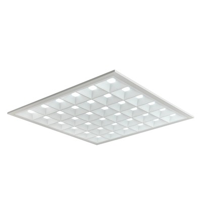 60x60 LED-panel Gitter, 36W - Høyde:35mm, 110lm/w, UGR16, RA90, Philips-driver, flicker free, hvit kant