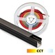 Profilsett for akustikkpanel inkludert CCT LED stripe - CCT LED stripe, komplett med sort deksel og endestykker