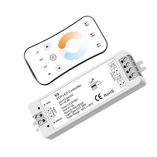 LEDlife rWave CCT controller med fjernkontroll og holder - 12V (96W), 24V (192W)