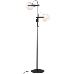 Gulvlamper Outlet: Halo Design - D.C gulvlampe 2L Ø18 E27, Opal med eik-Sort