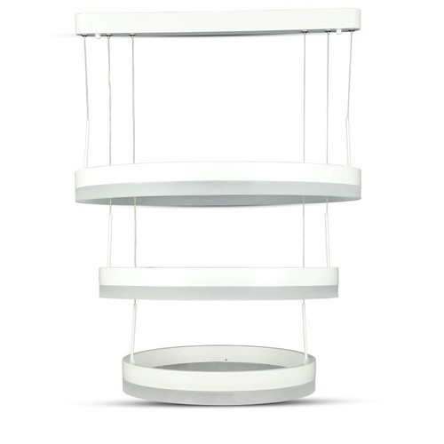 92W dimbar lysekrone med 3 ringer - Ø60cm, varm hvit, mykt lys