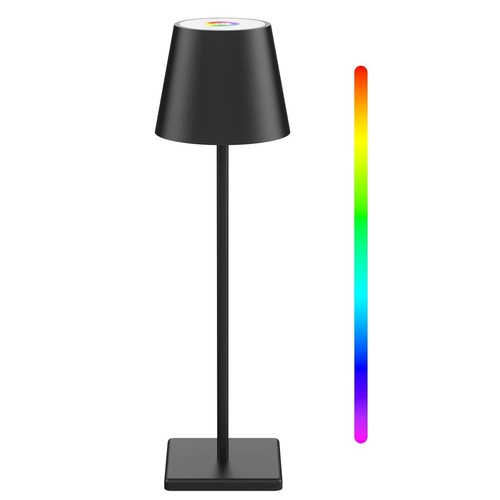 Oppladbar LED bordlampe Innendørs/utendørs - RGB+CCT, berøringsdimbar, IP54 utendørs