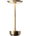 Oppladbar LED bordlampe med justerbar farge - Gull, touch dimbar, IP20