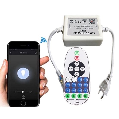 230V WiFi Smart Home CCT controller - Inkl. endestykke, til 230V CCT, minnefunksjon, max 100 m.