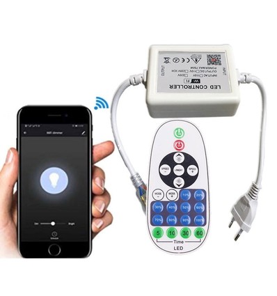 230V WiFi Smart Home CCT controller - Inkl. endestykke, til 230V CCT, minnefunksjon, max 100 m.