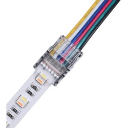 RGB+W LED strip tilbehør LED stripe samler til løse ledninger - 12mm, RGB+CCT, IP20, 5V-24V