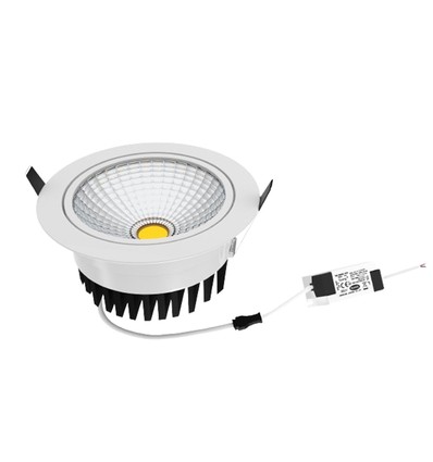 5W COB downlight - Hull: Ø7 cm, Ø8,5 cm, RA80, hvit kant, 230V