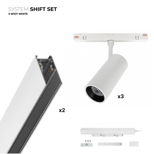 Spectrum SHIFT 3x spot sett - 2 meter komplett + spots, Hvit