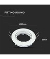 Downlight kit uten lyskilde - Høyde: Ø7,4 cm, Mål: Ø8,2 cm, Hvit, vælg MR16 eller GU10 fatning