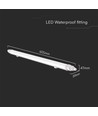 60cm 18W vanntett komplett LED-armatur - IP65