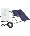 6kW komplett 3-faset hybrid solcelleanlegg - Markbasert anlegg, DEYE hybrid inverter, Alu celler (TN-nett)