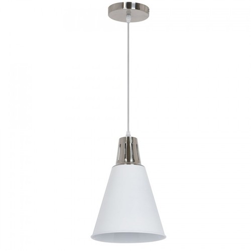 V-Tac moderne pendellampe - krom + hvit sandblåst, Ø22 cm, E27