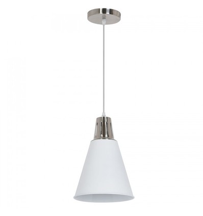 V-Tac moderne pendellampe - krom + hvit sandblåst, Ø22 cm, E27