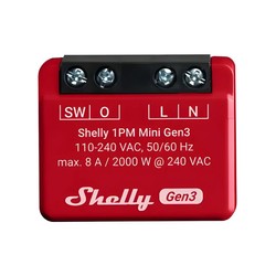  Shelly Plus 1PM Mini (GEN 3) - WiFI relé med effektmåling (230VAC)