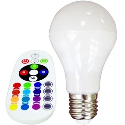 E27 LED V-Tac 6W RGB LED pære - Med RF fjernkontroll, E27