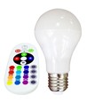E27 6W LED-pære - Med RF-fjernkontroll, RGB