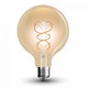 E27 5W LED globepære - Ø12,5cm, Kultråd, ekstra varmhvit