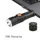 Kraftig LED lommelykte med zoom - Opp til 1000 lumens, USB lading, svart