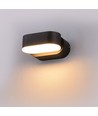 V-Tac 6W LED svart vegglampe - Oval, roterbar 350 grader, IP65 utendørs, 230V, inkl. lyskilde