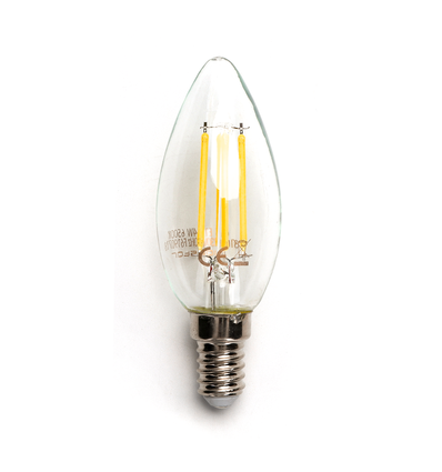 Outlet: LED filament pære C35 E14 4W - 2700K Klar