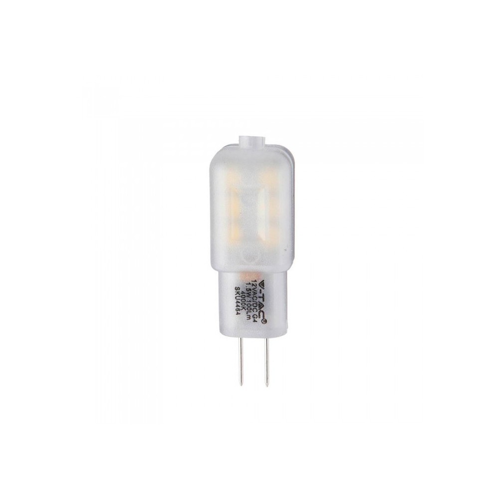 V-Tac 1,5W LED pære - Samsung LED chip, 12V, G4 - Dimbar : Ikke dimbar, Kulør : Nøytral