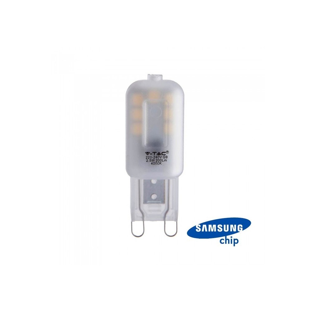 V-Tac 2,5W LED pære - Samsung LED chip, G9 - Dimbar : Ikke dimbar, Kulør : Nøytral