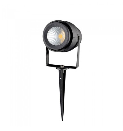 V-Tac 12W LED hage lampe - Svart, med spyd, IP65, 230V