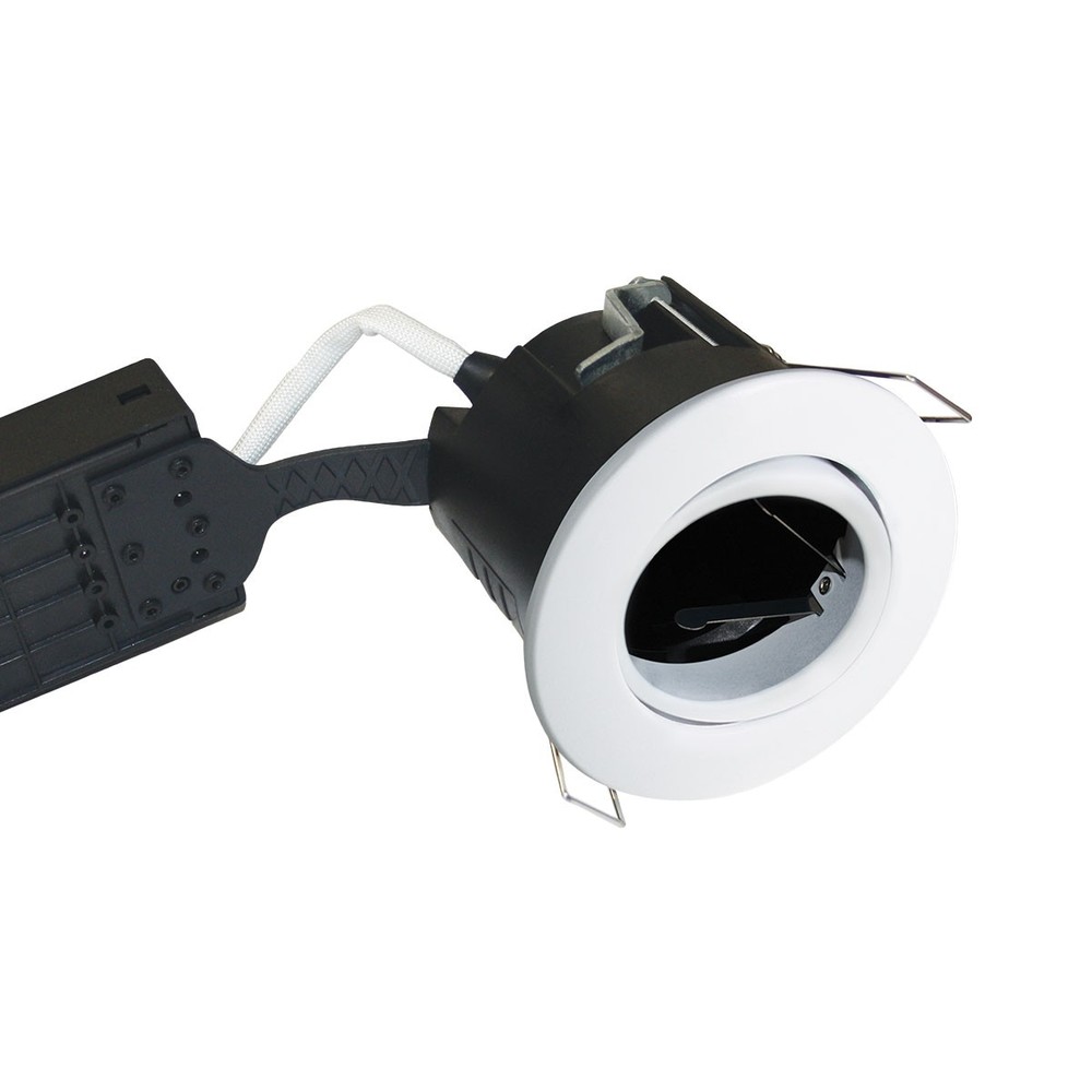 Nordtronic Uni Install downlight - Matt hvit, IP44, rett-i-isolasjon