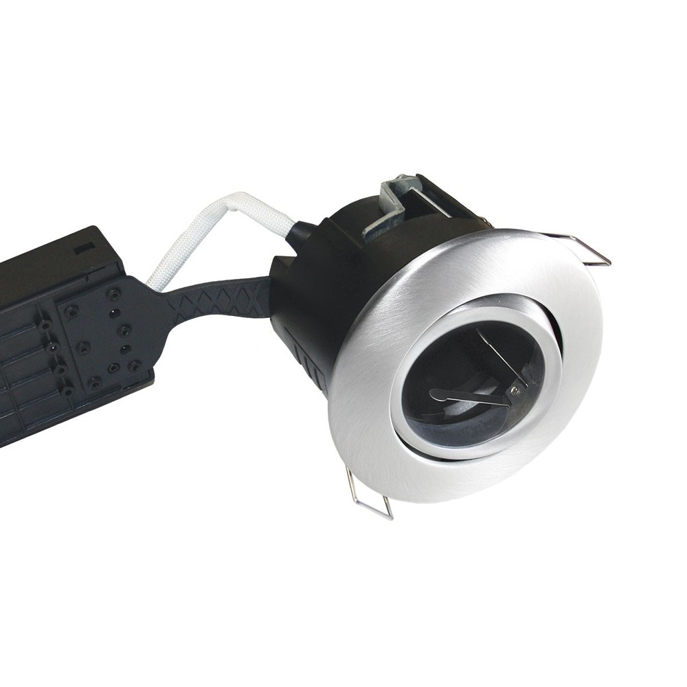 Nordtronic Uni Install downlight - Børstet alu, IP44, rett-i-isolasjon