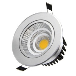 LED downlights Restsalg: 3W downlight - Hull: Ø7-8 cm, Mål: Ø8,5 cm, hvit kant, dimbar, 230V