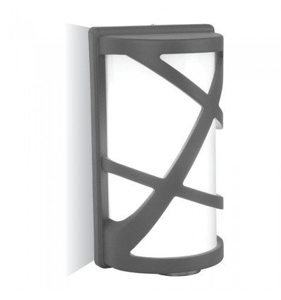 E27 Vegglampe - IP54 utendørs, grå, uten lyskilde