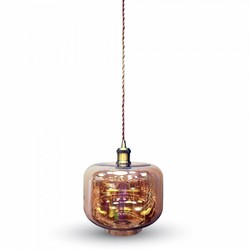 Outlet Outlet: V-Tac pendellampe - Brunt glass, rund, E27