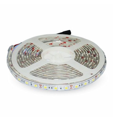5m 11W/m sprutsikker LED-stripe - 12V DC, IP65, 60 LED per meter