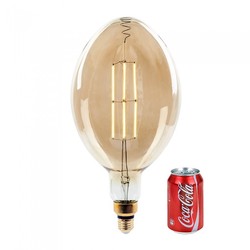 LED pærer Restsalg: V-Tac 8W LED kjempe globepære - Karbon filamenter, Ø18 cm, dimbar, ekstra varm hvit, 2200K, E27