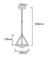 V-Tac geometrisk pendellampe - Gull farge, triangle, E27