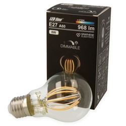 8W LED pære - Karbon filamenter LED, E27, A60D