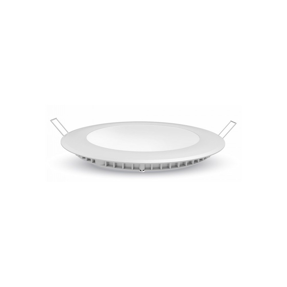 V-Tac 6W LED panel downlight - Hull: Ø11 cm, Mål: Ø12 cm, 230V, Samsung LED chip - Dimbar : Ved tilkjøp, Kulør : Nøytral